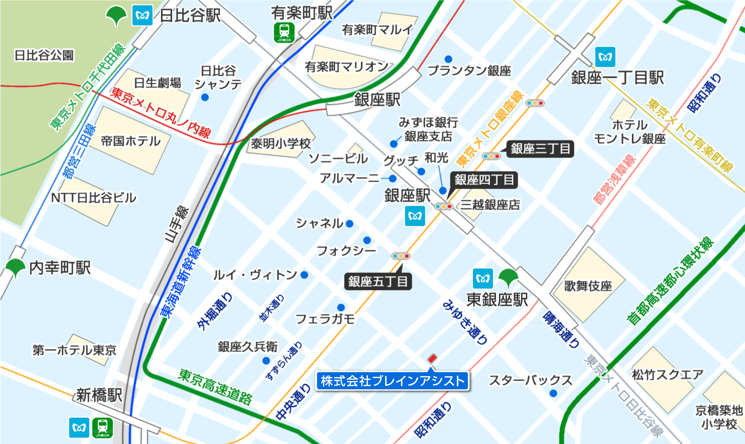 東京オフィスの地図
